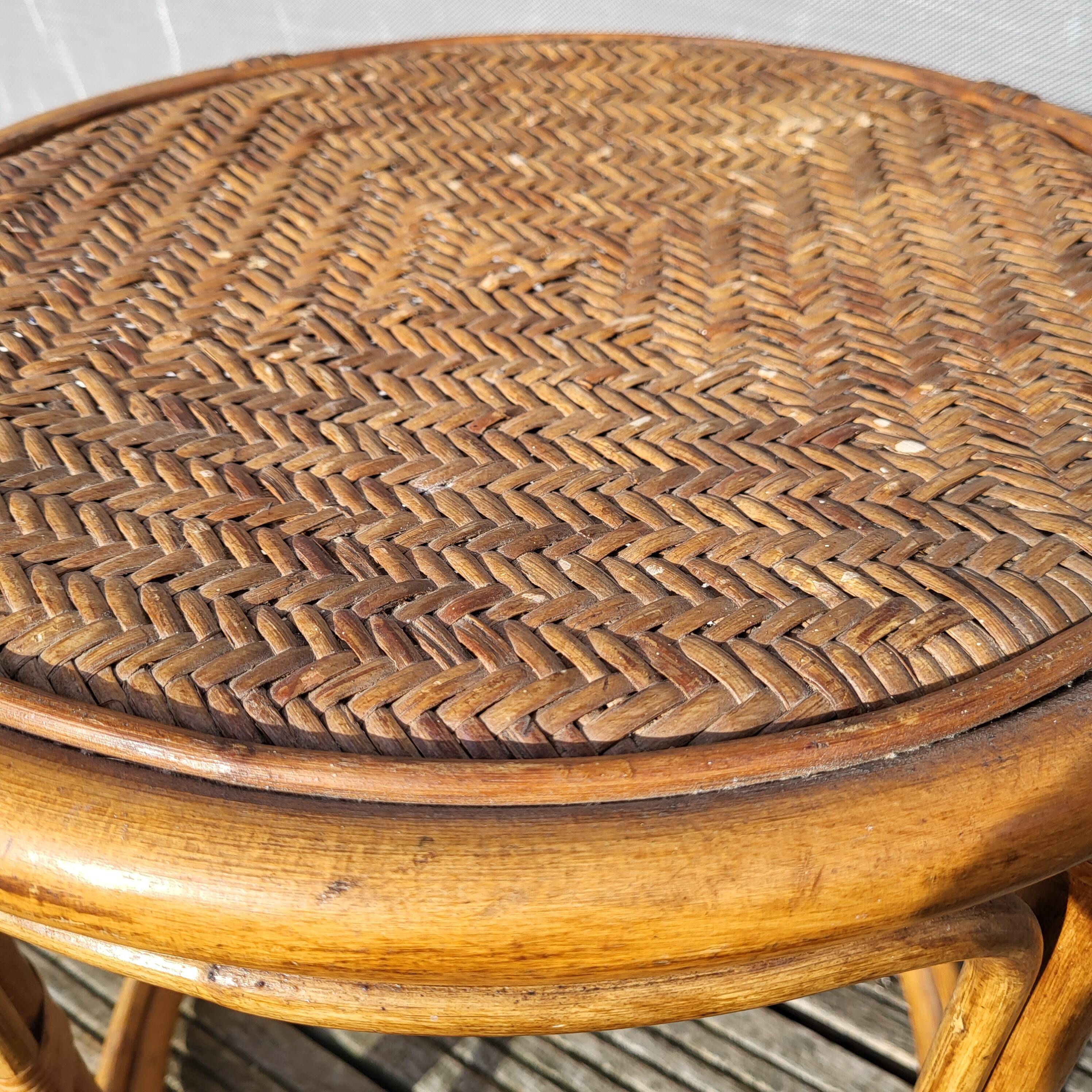Jungle coffee table • Vintage rattan side table