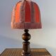 Large 1960s bell-shaped lamp with fringed shade