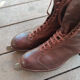 Rare pair of women's ice skates, Schumacher St. Moritz, circa 1910-11.