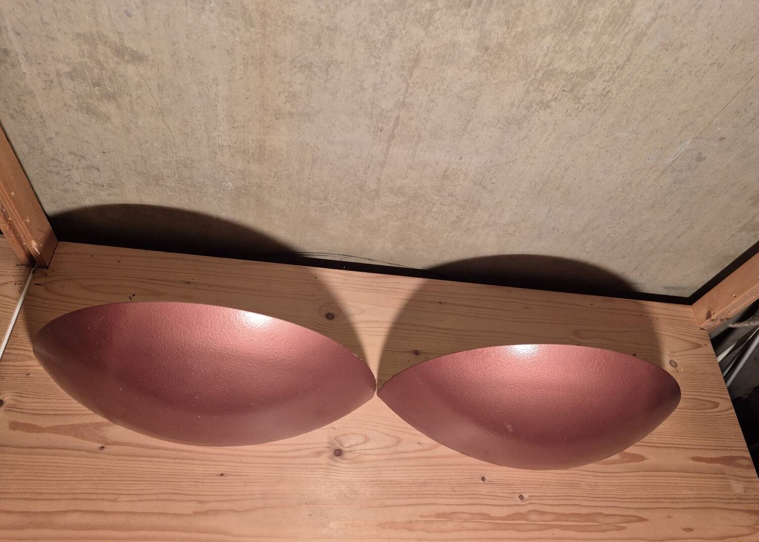 Set 2 vintage wall lamp SCE half moon metal uplight 39cm