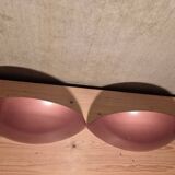 Set 2 vintage wall lamp SCE half moon metal uplight 39cm