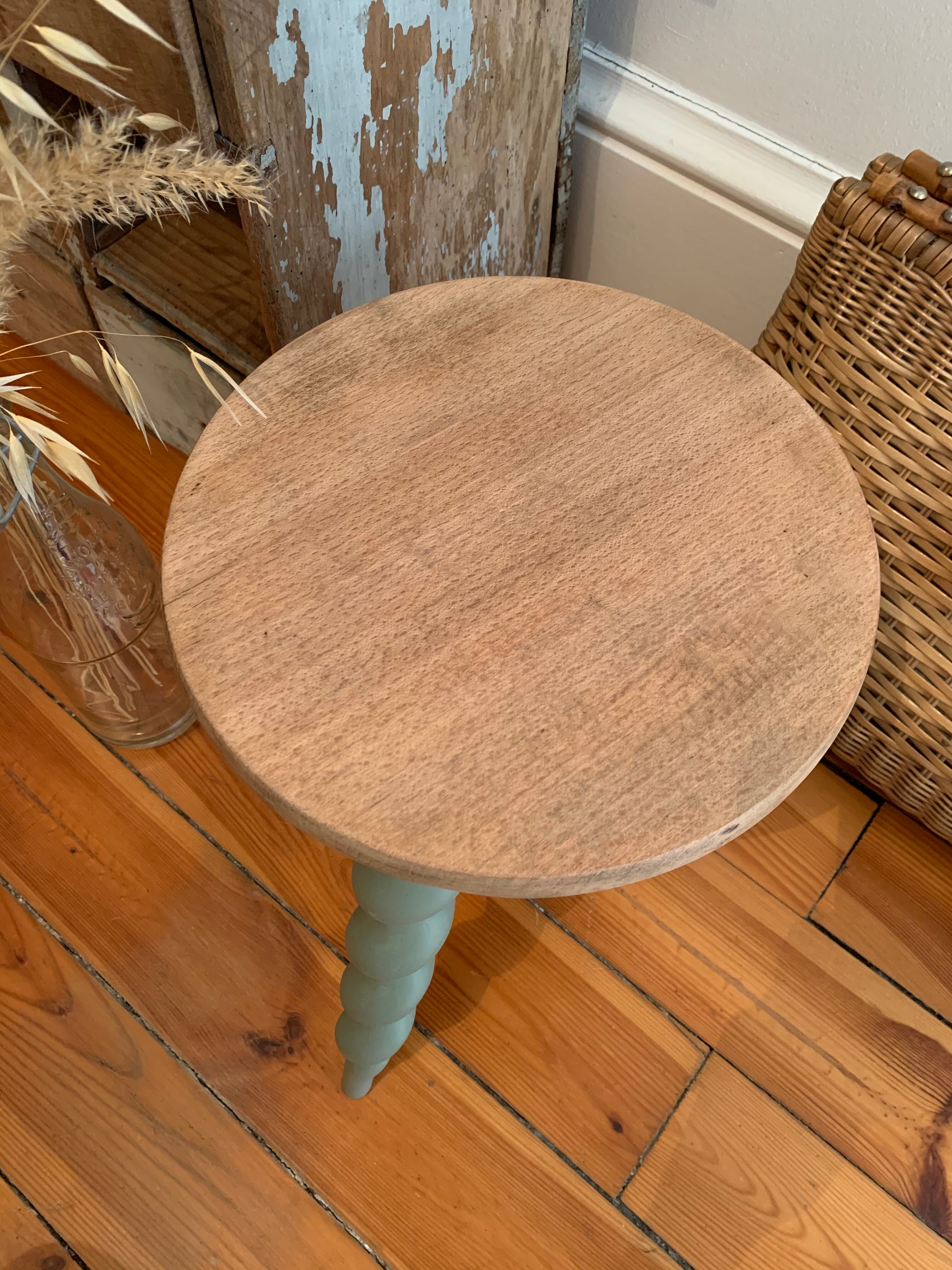 Painted tripod stool