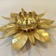 Masca style gold leaf metal flower wall light, 1970-1980