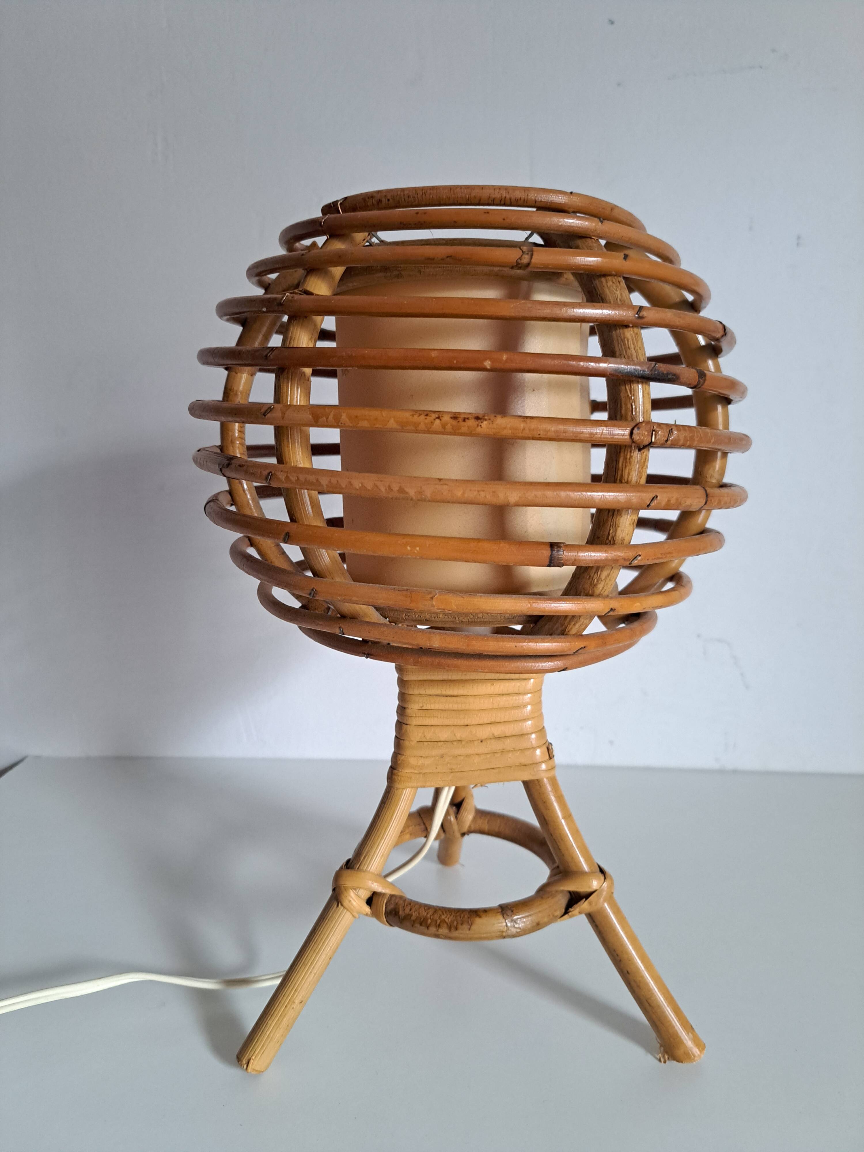 Bamboo bedside lamp