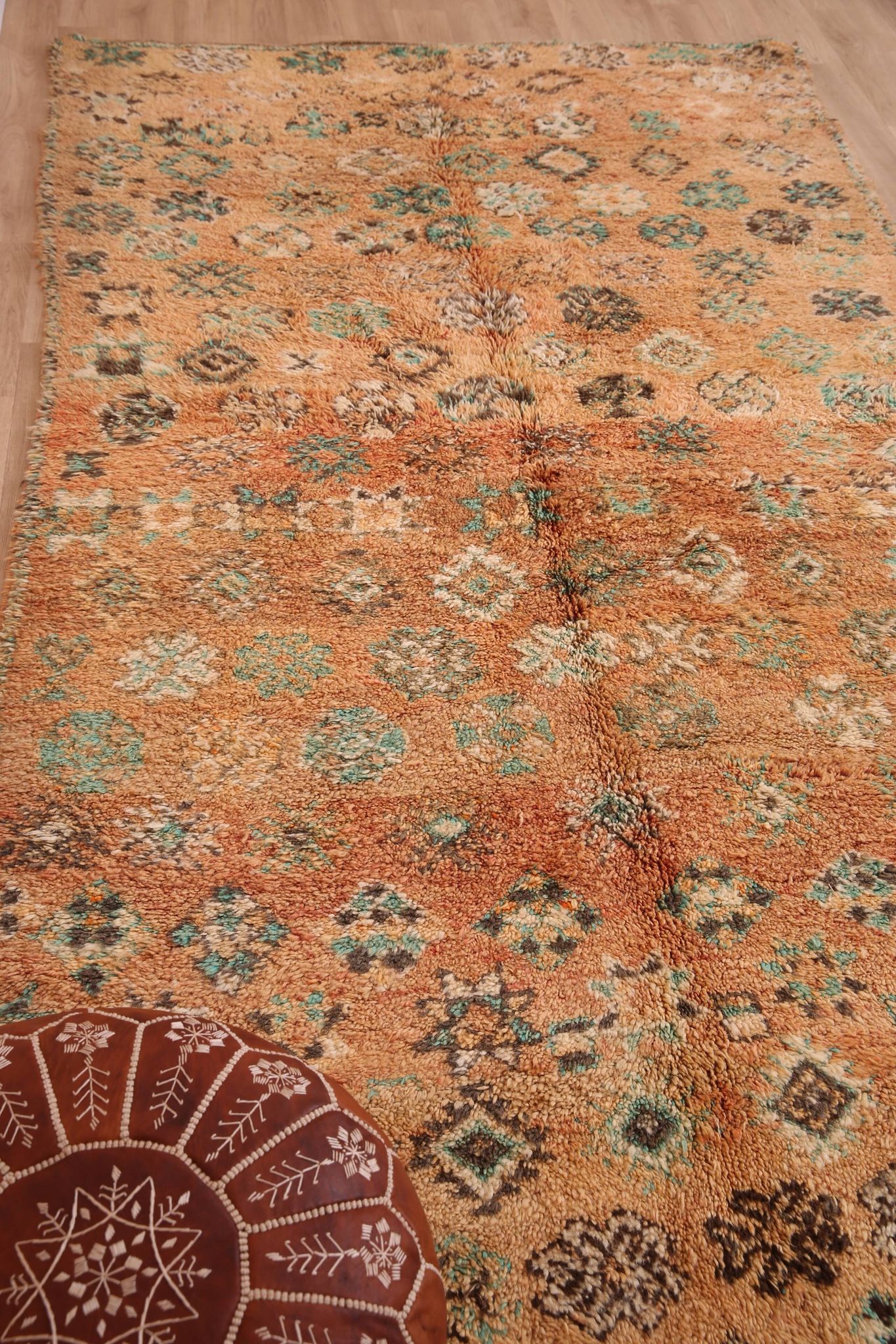 Peach Vintage Moroccan Rug 158 x 287 cm, Berber Wool Rug, Handmade Boho Rug