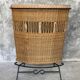 Vintage cocktail bar and its piare of stools - wicker and metal - 1960