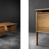 Vintage Mid-Century Danish Modern Brown Teak Desk by Arne Vodder