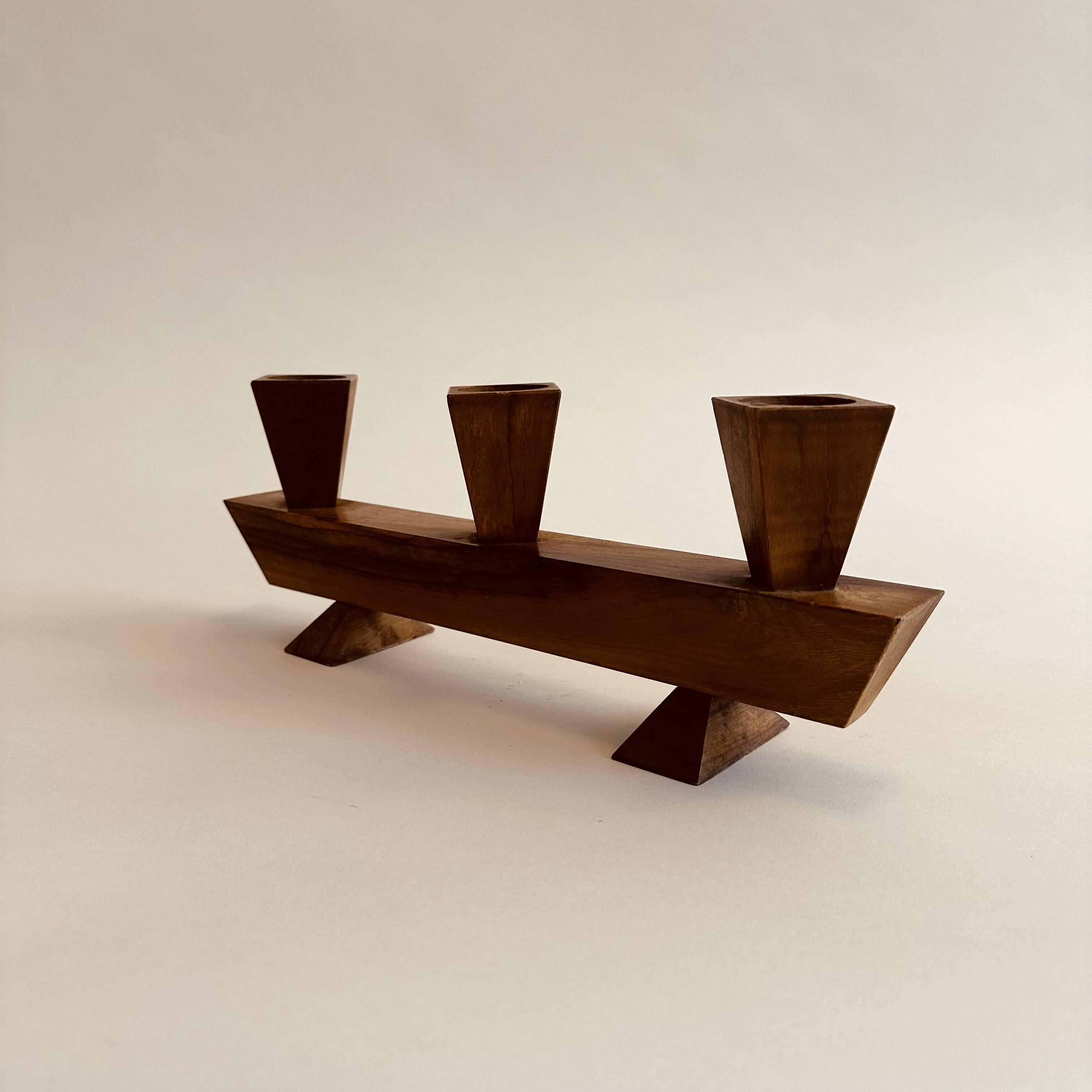 Vintage wooden candle holder