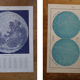 Set of 2 original lithographs on the sky and the moon