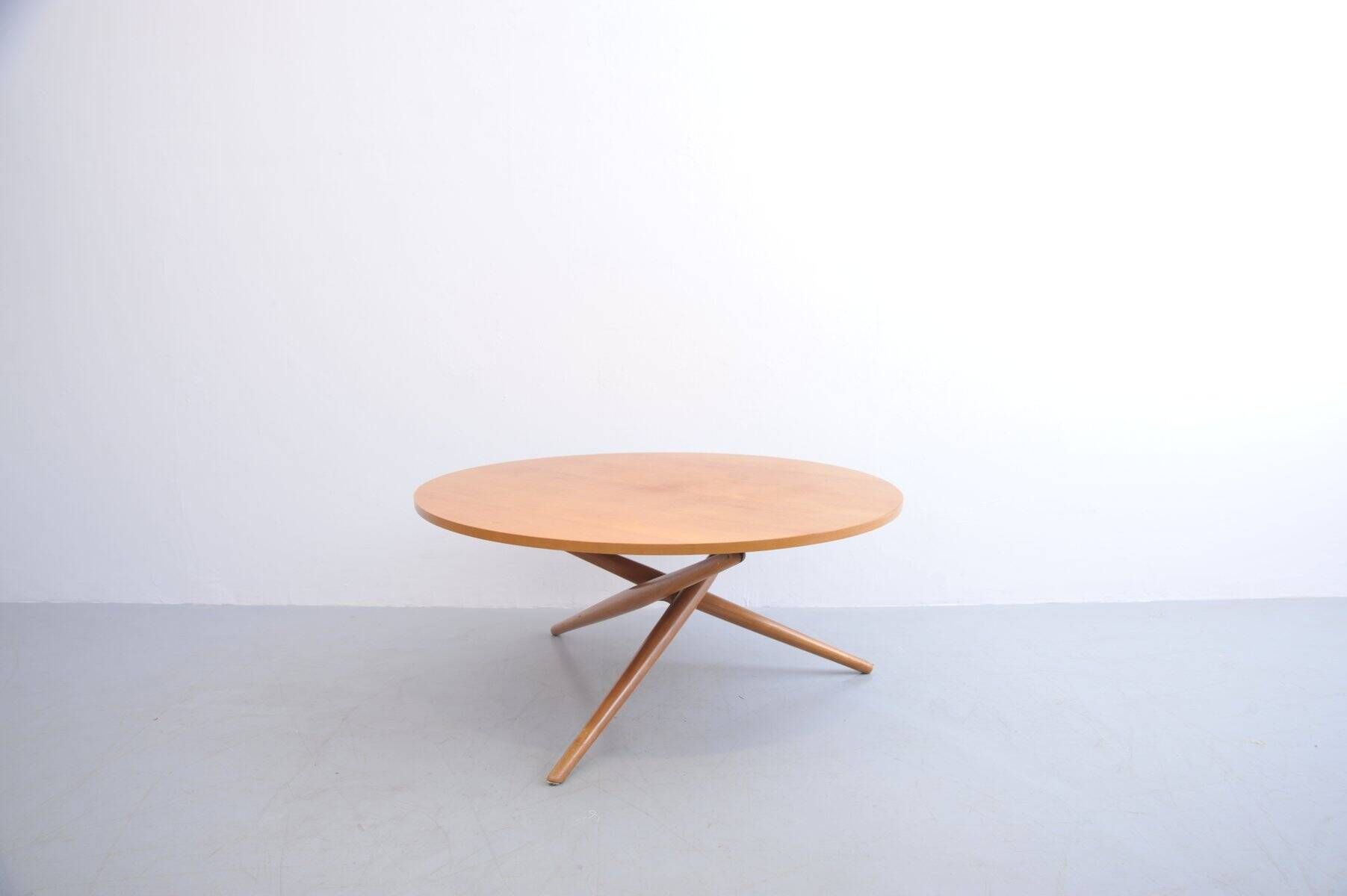Adjustable cherry wood table by Jürg Bally for Wohnhilfe, 1950s