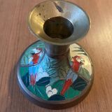 Bougeoir en laiton avec décor