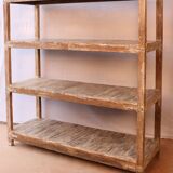Old burmese teak workshop shelf original unbleached patina