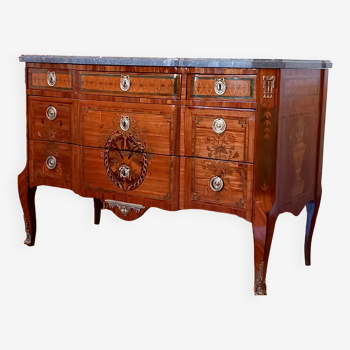 Louis XV-XVI transition chest of drawers by Louis AUBRY
