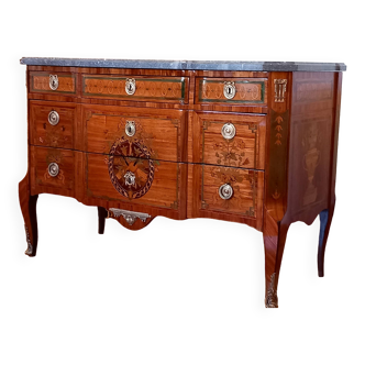 Louis XV-XVI transition chest of drawers by Louis AUBRY