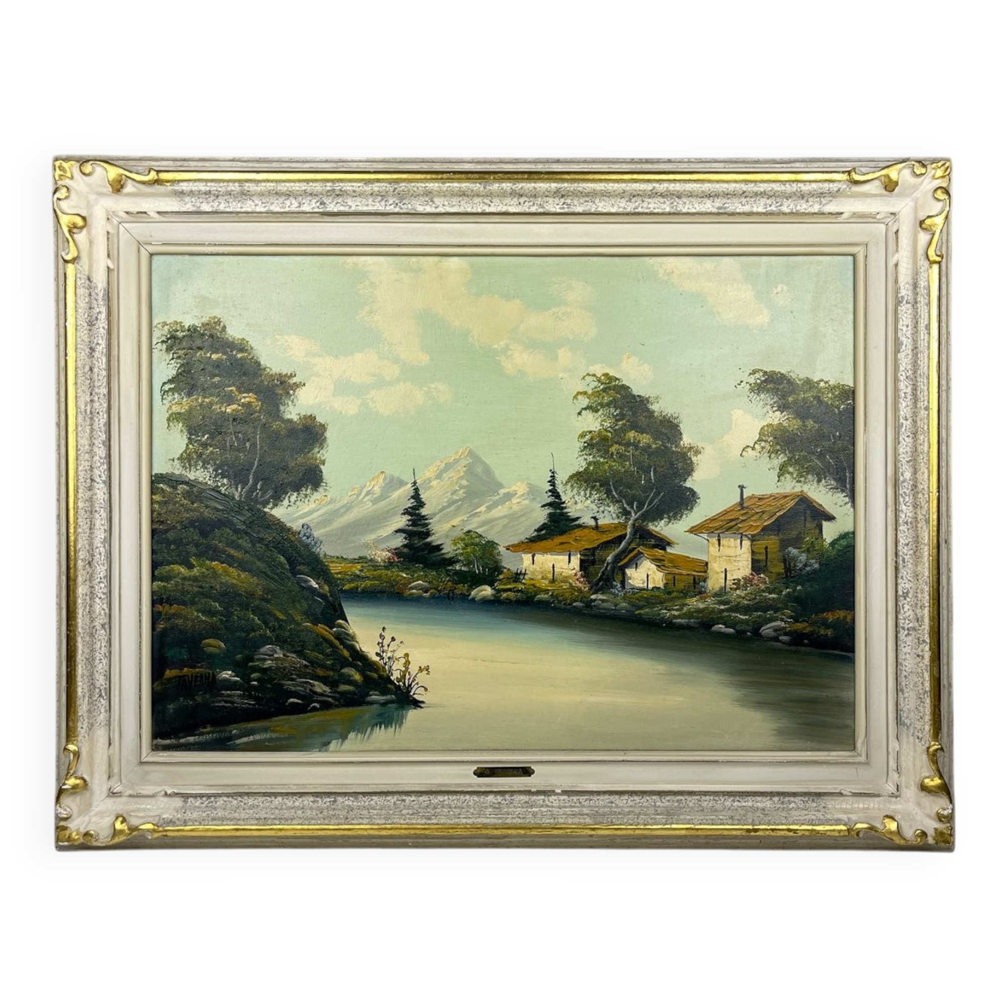 G. Taverna, Grand Landscape, 19th century, Oil on Canvas, Framed
