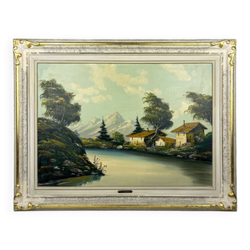 G. Taverna, Grand Landscape, 19th century, Oil on Canvas, Framed