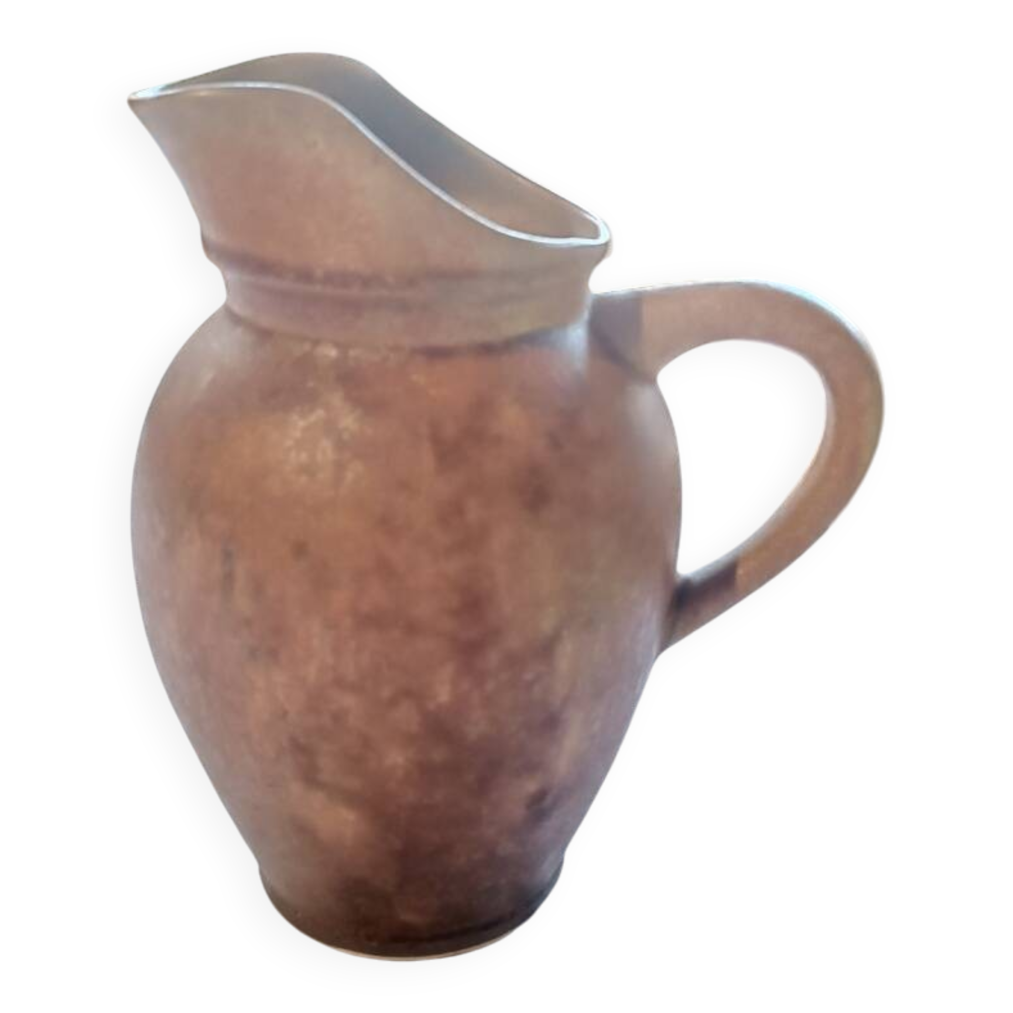 Jug, iridescent glazed stoneware carafe.