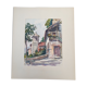 Aquarelle sur papier "Santa Caterina Del Sasso, Lac Majeur, Italie" Signée, André Duculty (1912-1990)