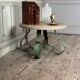 Table basse en fer forgé et marbre beige vers 1930