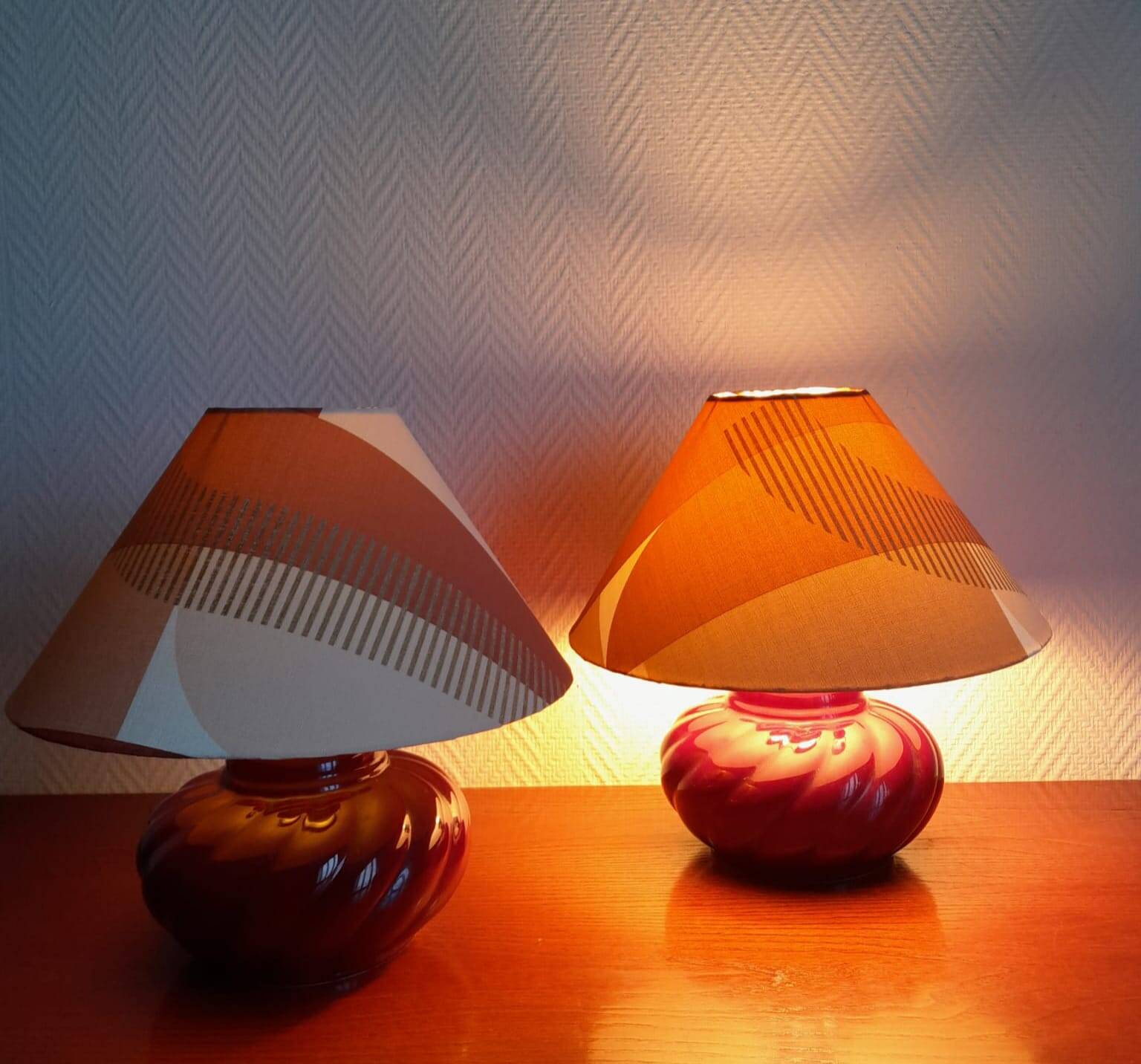 Pair of vintage ceramic bedside lamps