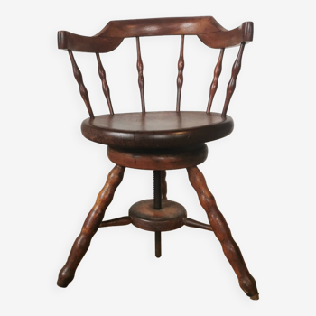 Fauteuil de bureau pivotant dit de capitaine vers 1900