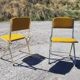 Pair of vintage eyrel folding chairs - 70s
