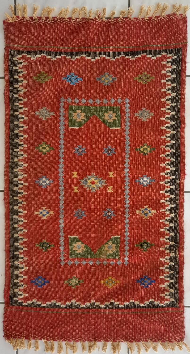 Soumak Kilim Rug in Wool – 95x52cm