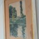 Antique Watercolor Painting Signed J.Richter "Marne a Gournay"