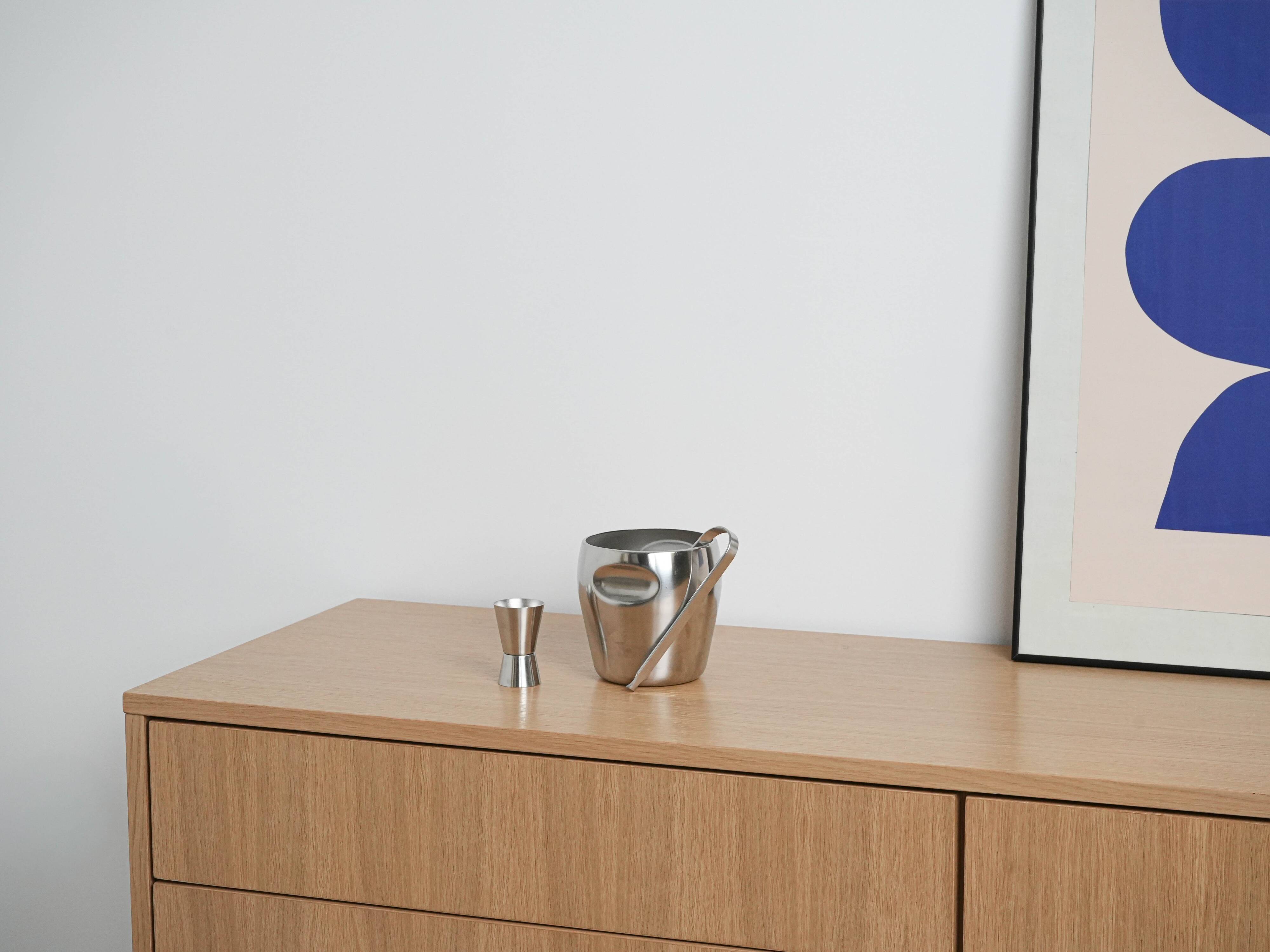 Ice bucket, Italian design, 1970s, manufactured by Alessi