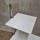 Vintage chrome flower stand with two white shelves, 1970s, Czechoslovakia, 35 × 54 × 100 cm