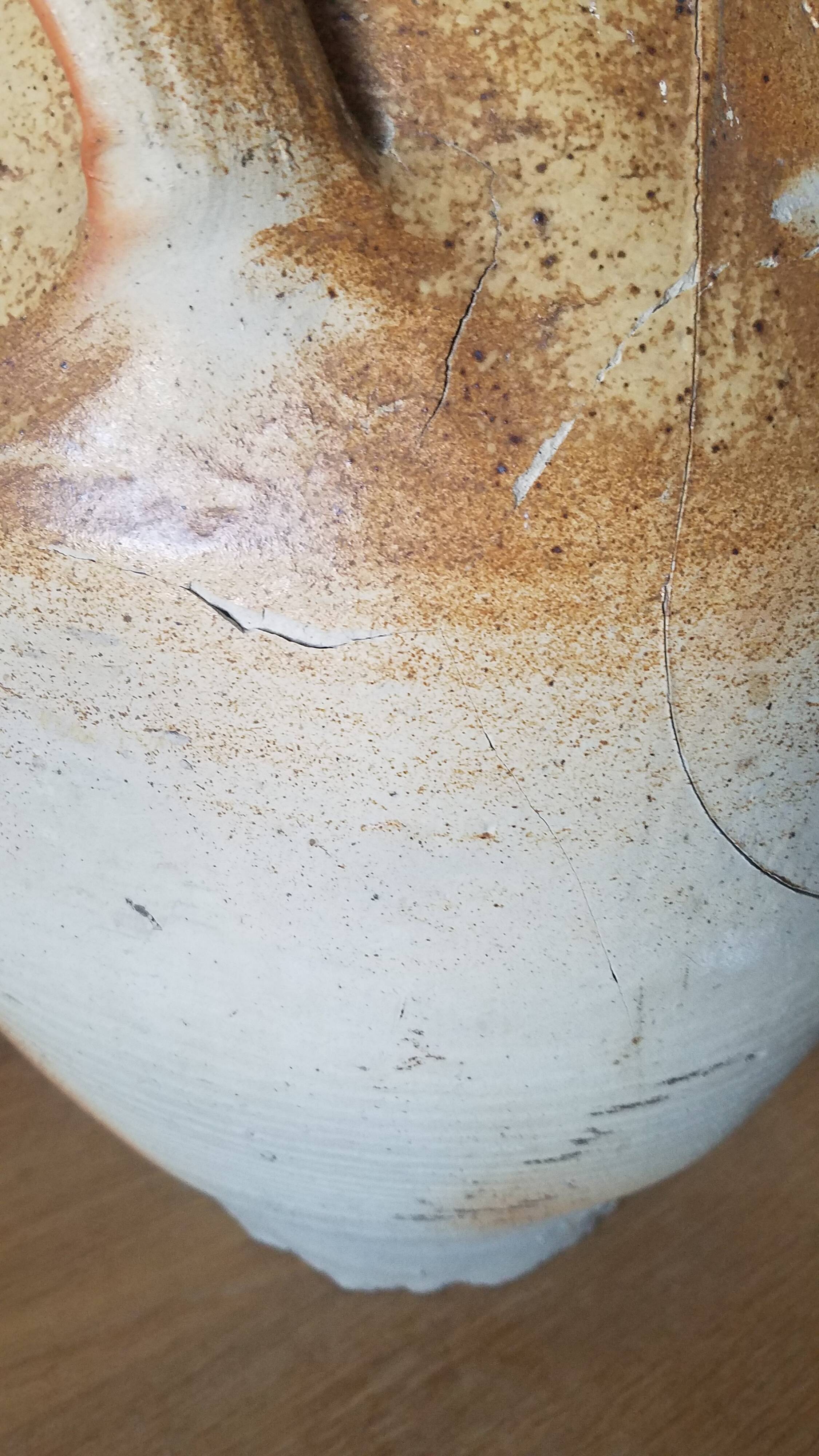 Large old stoneware jar from the 19th century