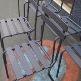Suite of 8 steel bistro chairs