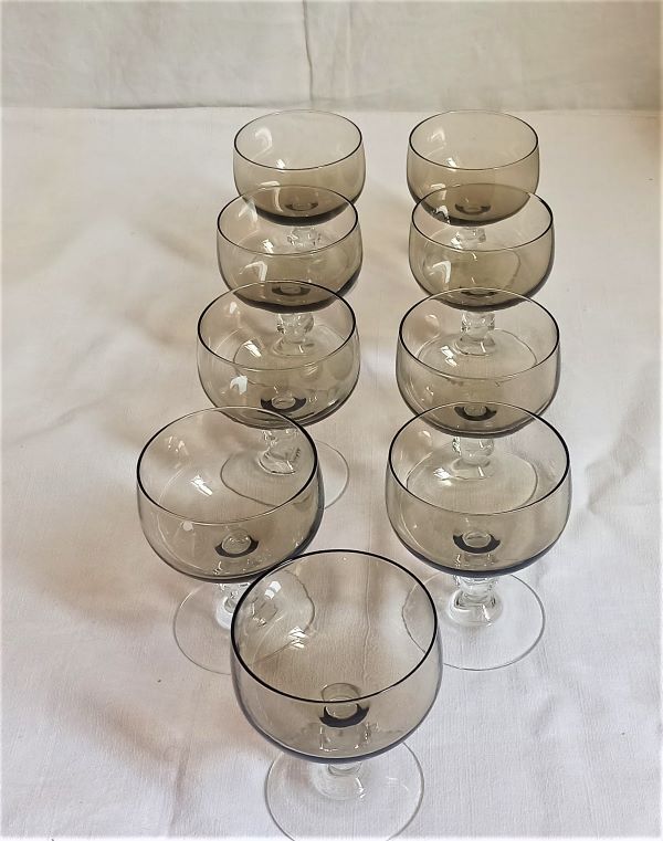 Set of 9 balloon glasses 70s