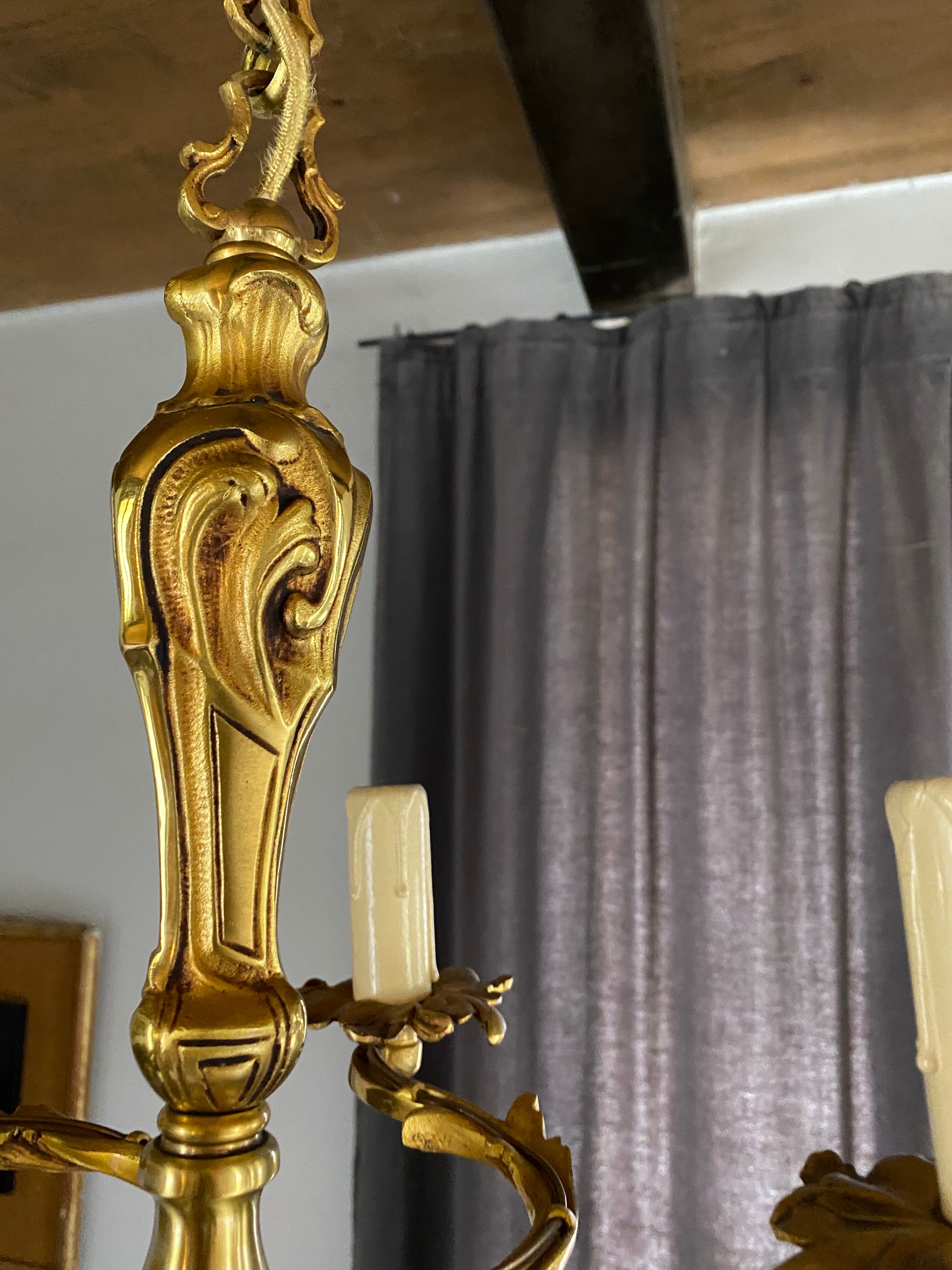 Gilded bronze chandelier Louis XV