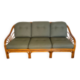 Banquette rotin 3 places