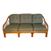 Banquette rotin 3 places