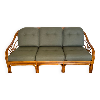 3-seater rattan bench