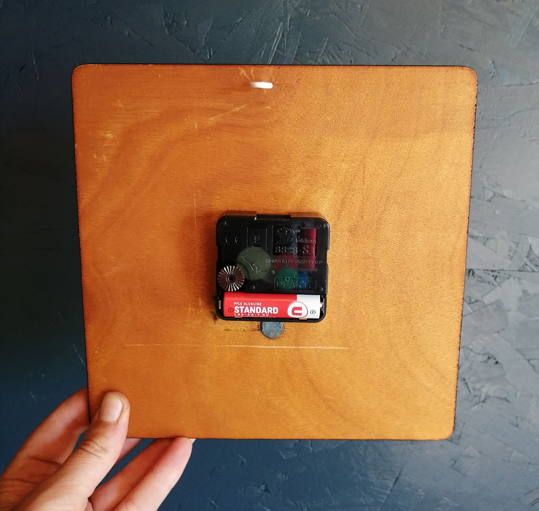 Clock formica vintage wall clock silent square "Quartz Paris"