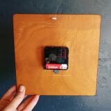 Clock formica vintage wall clock silent square "Quartz Paris"