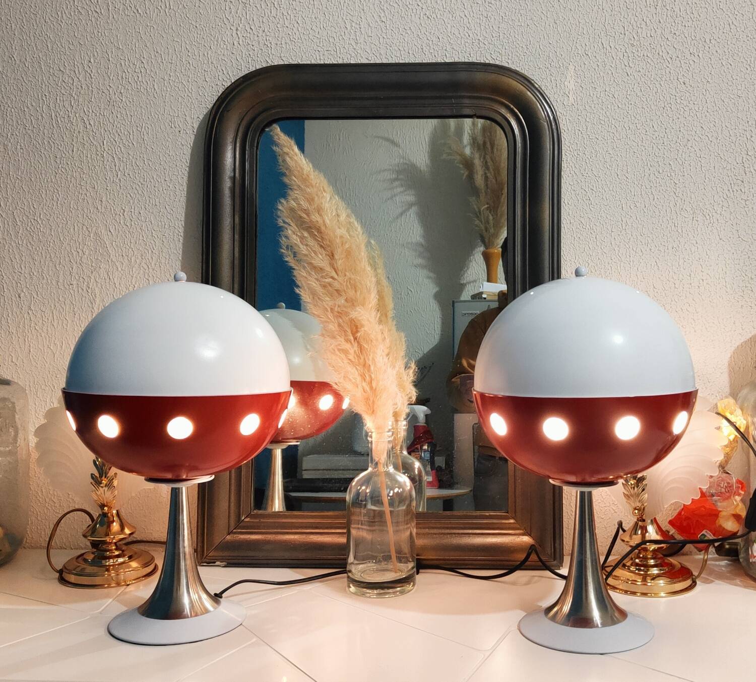 Paire de lampes Space âge cocci ball