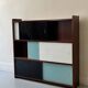 Large closed bookcase in wood and glass, Oscar Furniture design, 1950s