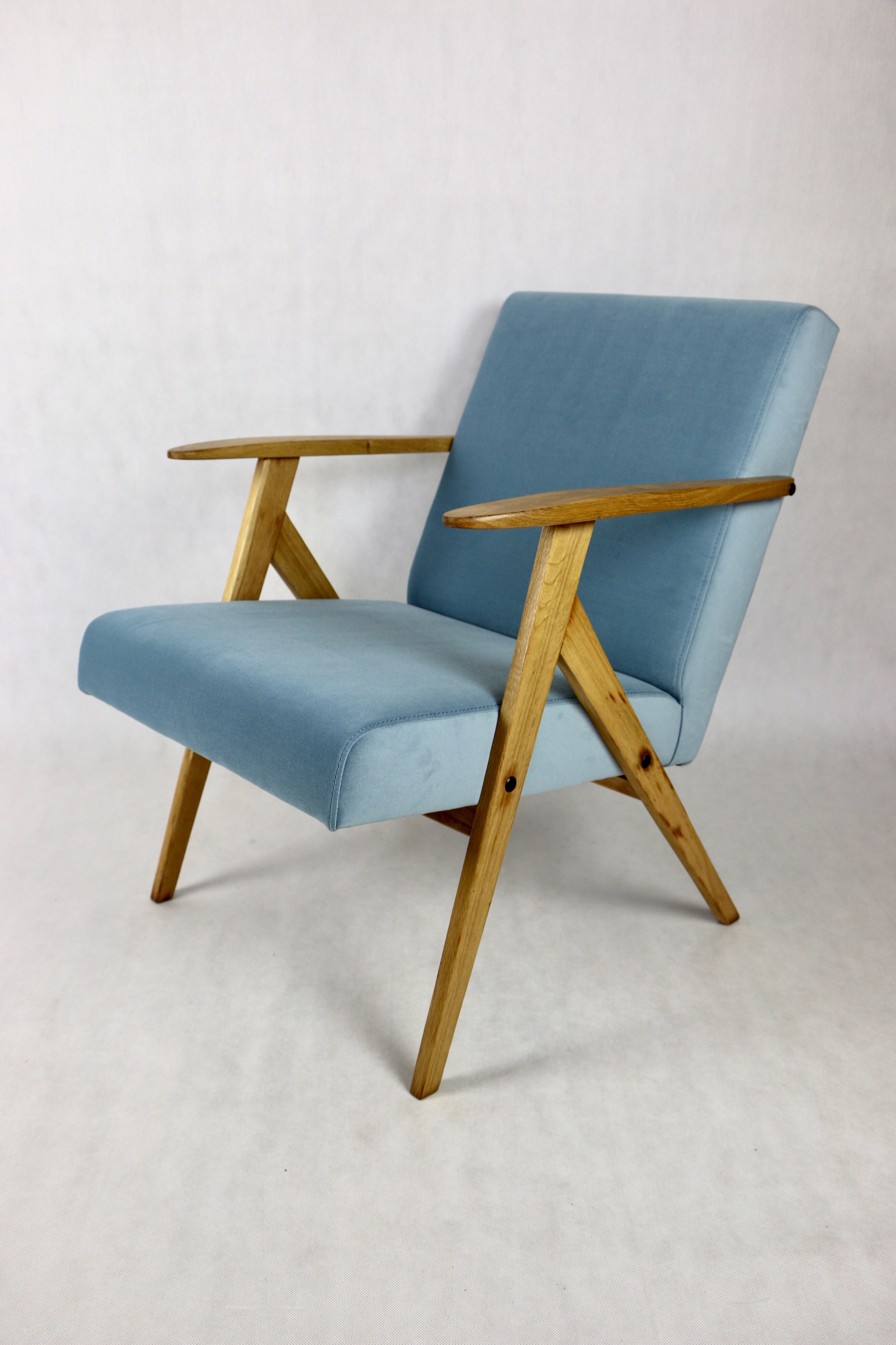 Vintage armchair in light blue, 1970s