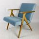 Vintage armchair in light blue, 1970s