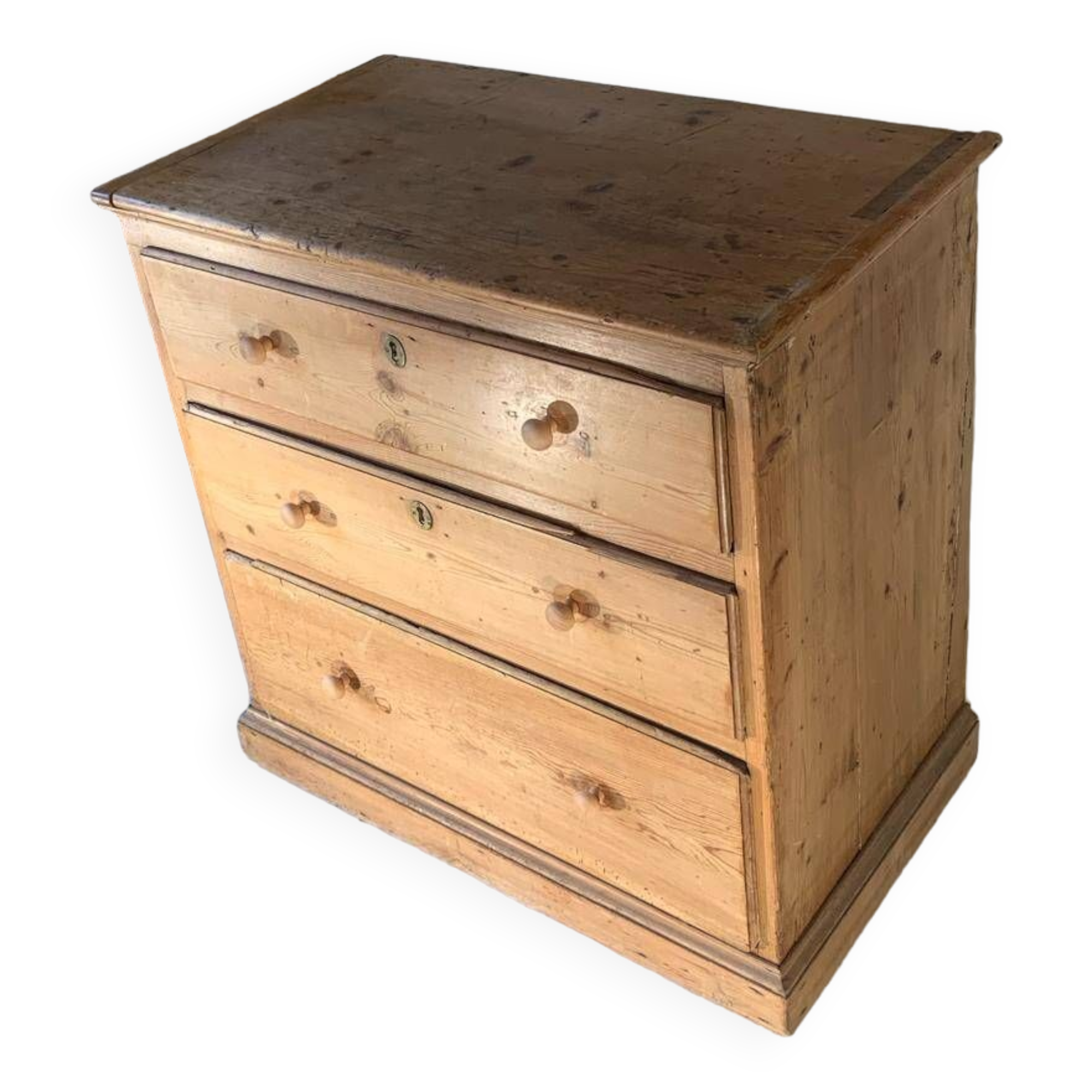 vintage solid pine chest of drawers