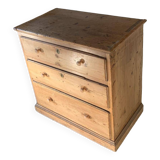 vintage solid pine chest of drawers