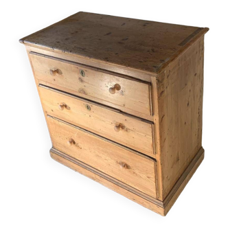 vintage solid pine chest of drawers