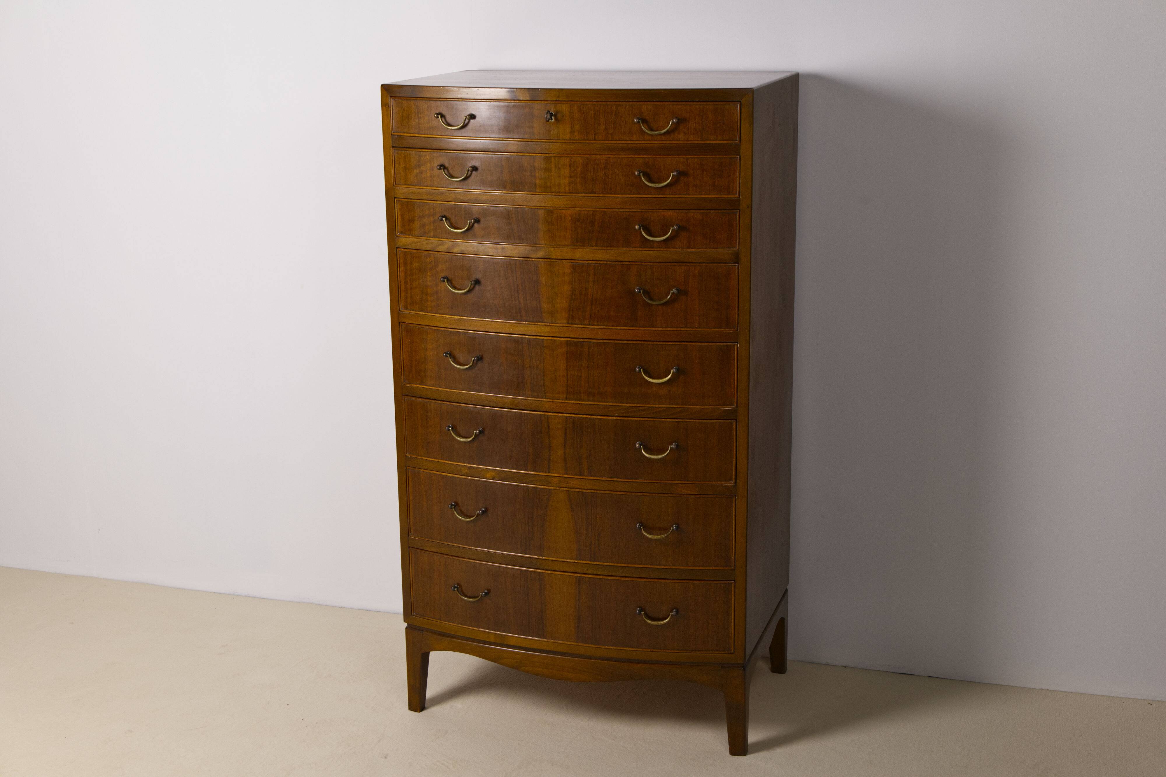 Large Nutwood Chest of Drawers by Ole Wanscher, 1940's