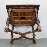 Antique Beech Card/Game Table, Czechoslovakia