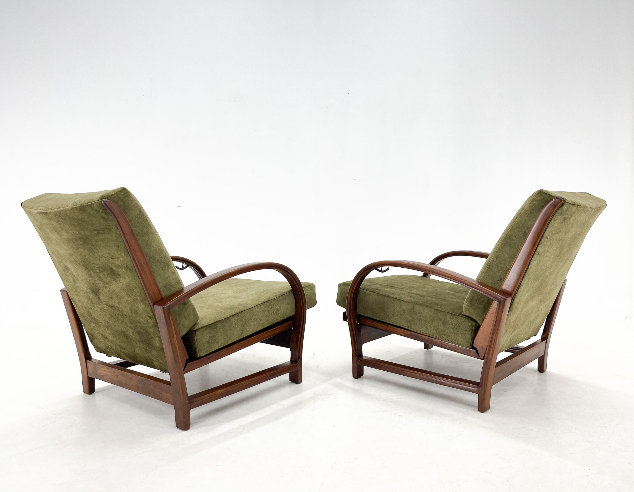 Pair of art deco adjustable armchairs 1930's