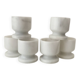 Set of 6 Vintage Marble Egg Cups